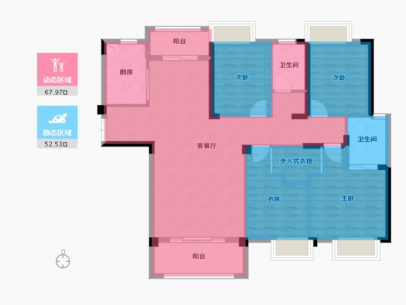 湖北省-宜昌市-宜昌碧桂园-108.28-户型库-动静分区