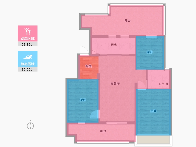 河南省-南阳市-方城・中梁首府-83.88-户型库-动静分区