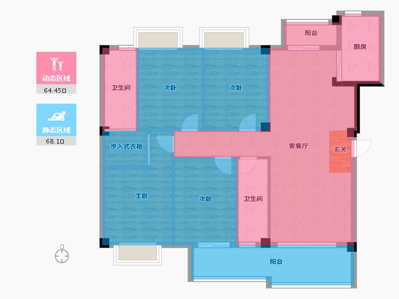 福建省-龙岩市-万福豪庭-120.49-户型库-动静分区