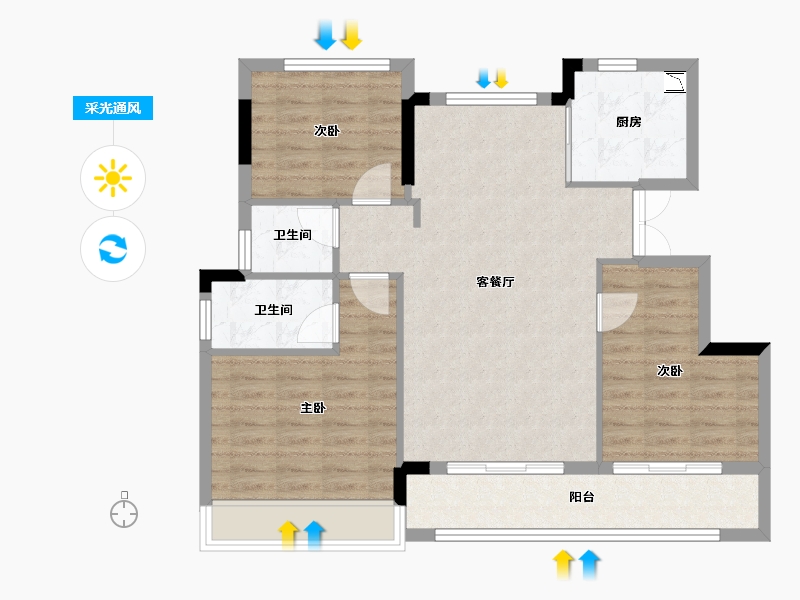 浙江省-温州市-华鸿大家御湖上品-88.80-户型库-采光通风