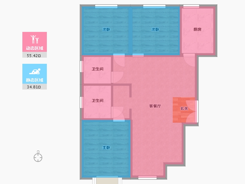 河北省-廊坊市-国瑞公馆-80.67-户型库-动静分区