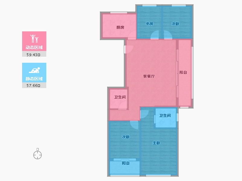 浙江省-温州市-万科星汇里-106.40-户型库-动静分区