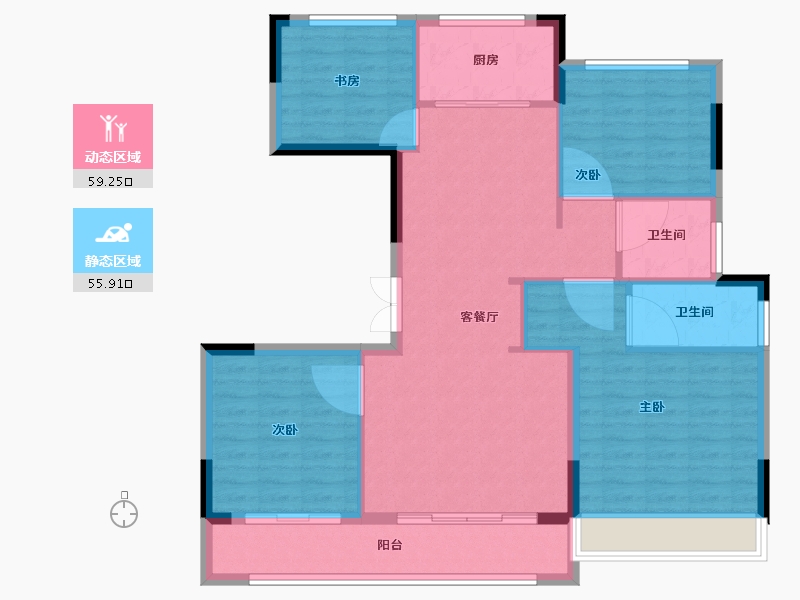 浙江省-温州市-华鸿大家御湖上品-104.81-户型库-动静分区