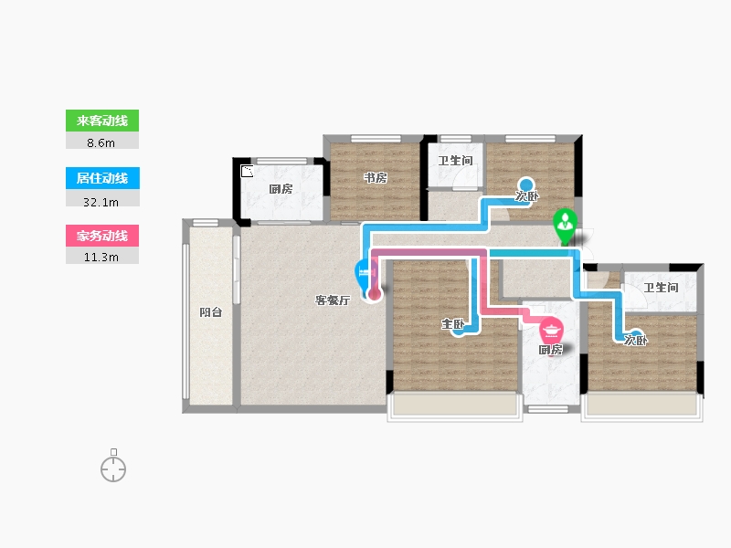 浙江省-温州市-华鸿大家御湖上品-128.80-户型库-动静线