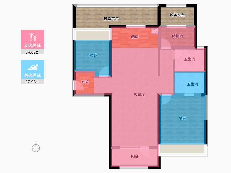 宁夏回族自治区-银川市-中海国际社区-98.66-户型库-动静分区