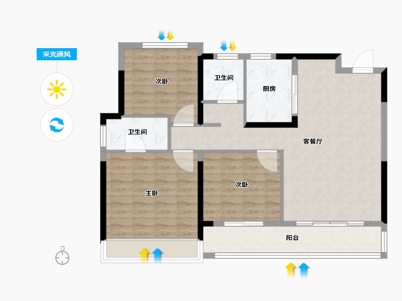 浙江省-温州市-华鸿大家御湖上品-93.60-户型库-采光通风