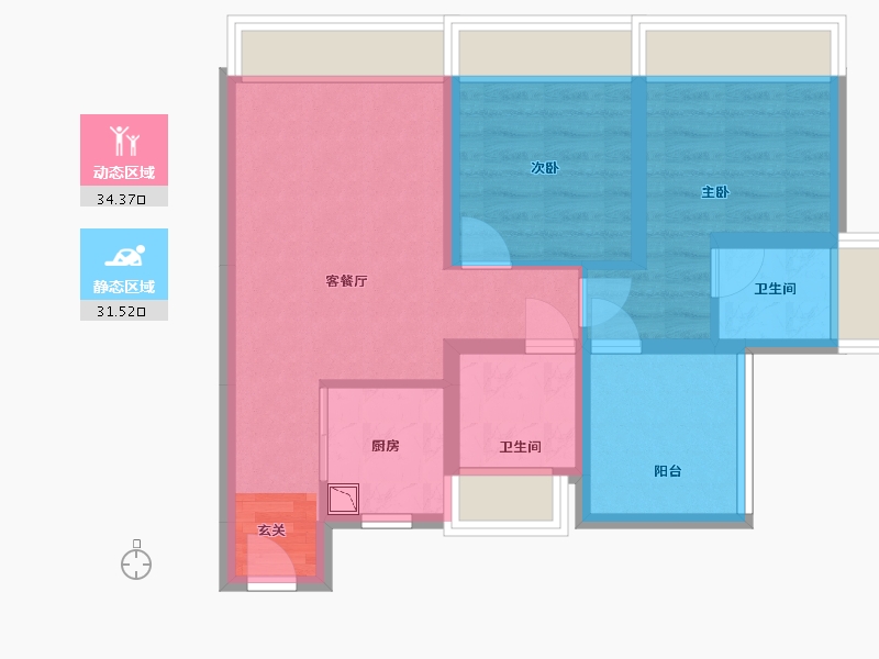 四川省-绵阳市-三汇・四季公园-57.25-户型库-动静分区