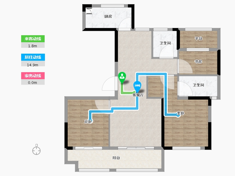 浙江省-温州市-高力铂金湾-114.00-户型库-动静线