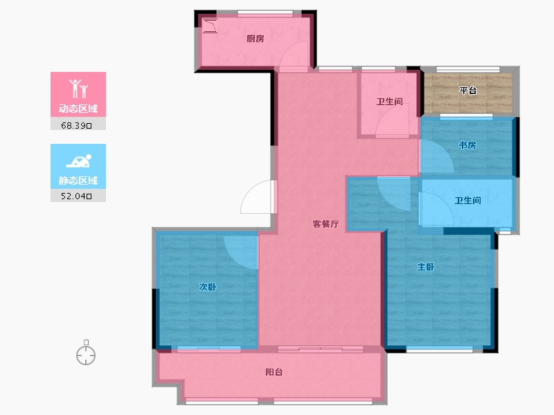 浙江省-温州市-高力铂金湾-114.00-户型库-动静分区