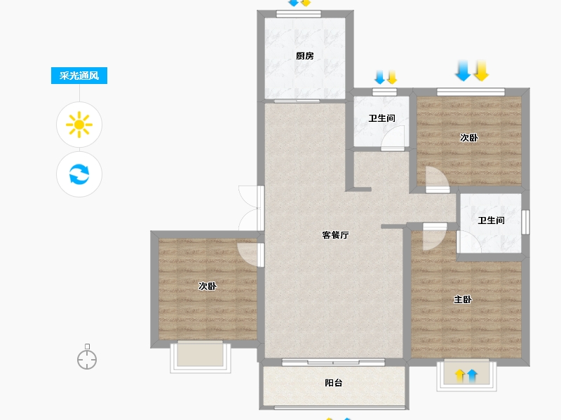 河南省-新乡市-华之尚世纪城-94.11-户型库-采光通风