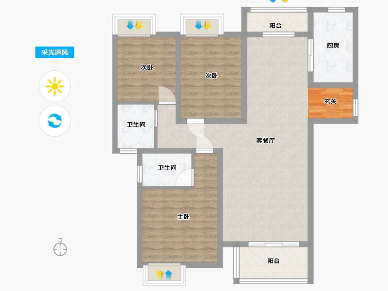 江西省-宜春市-时代春城-100.00-户型库-采光通风