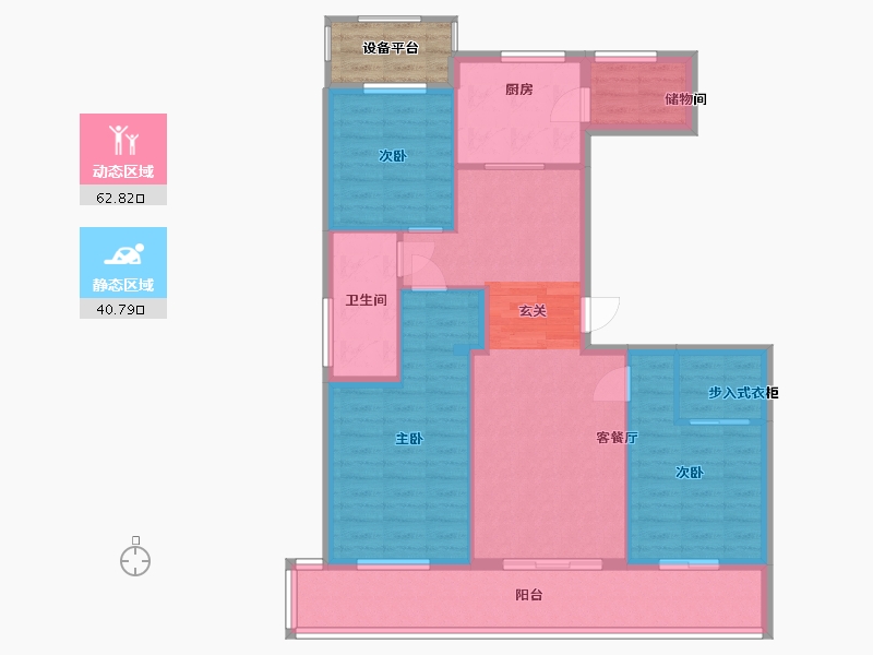 浙江省-舟山市-柳岸晓风花园-96.45-户型库-动静分区