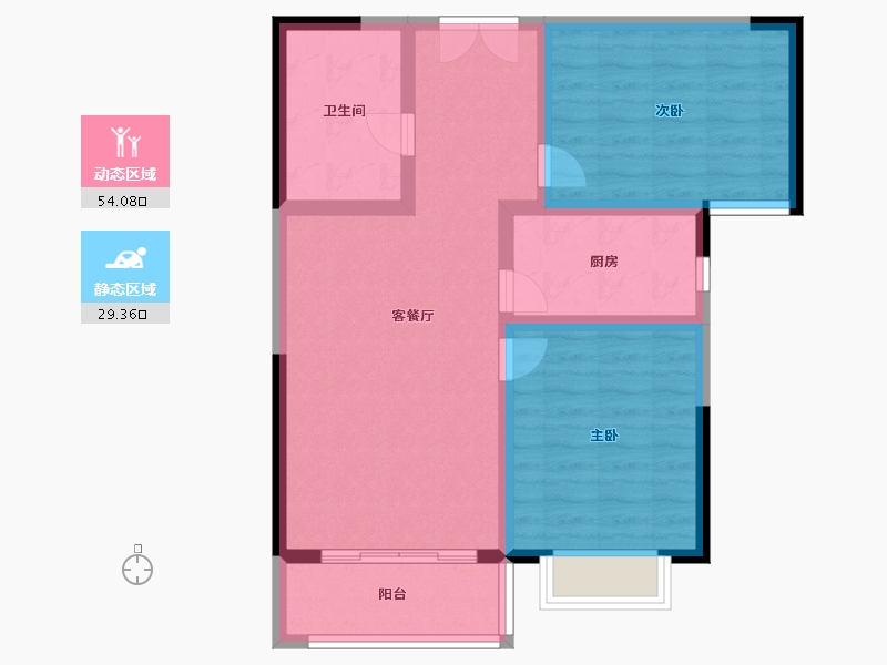 甘肃省-兰州市-永生北玻紫御华府-74.40-户型库-动静分区