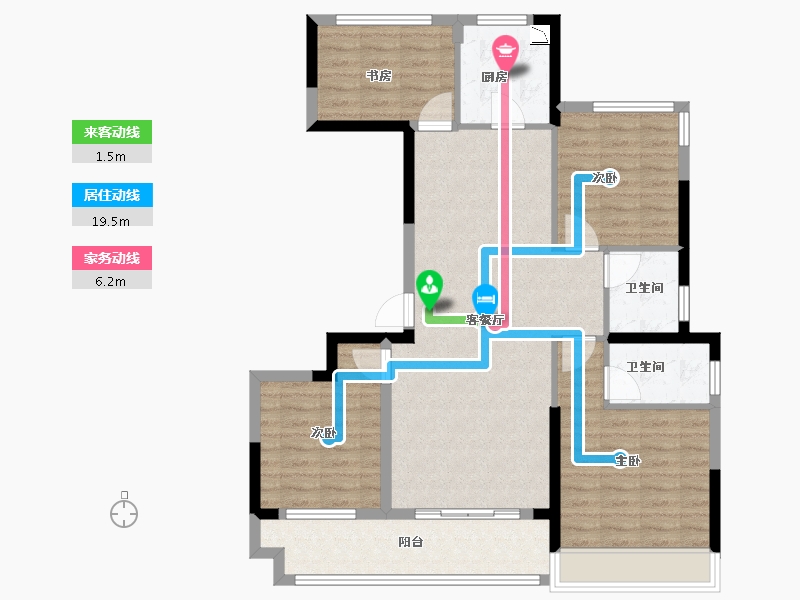 辽宁省-葫芦岛市-龙都悦澜湾-98.40-户型库-动静线