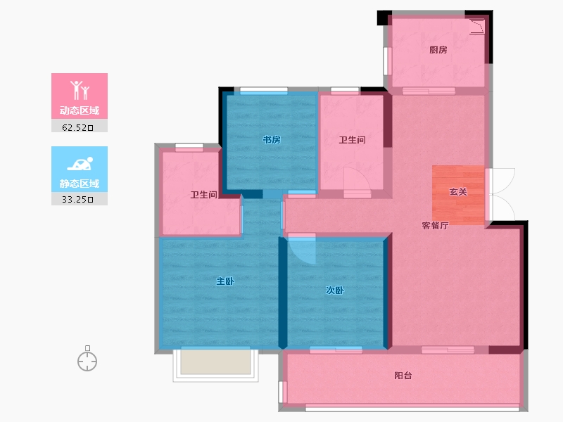 江苏省-常州市-龙运天城-84.80-户型库-动静分区