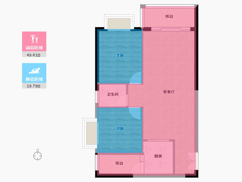 海南省-海口市-滨江名苑-62.81-户型库-动静分区