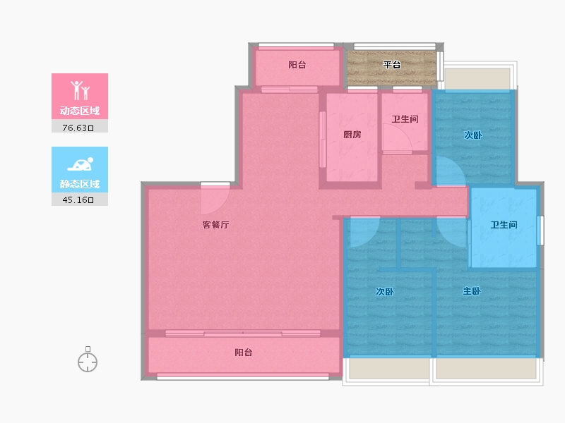 浙江省-温州市-温州万科古翠隐秀-114.40-户型库-动静分区