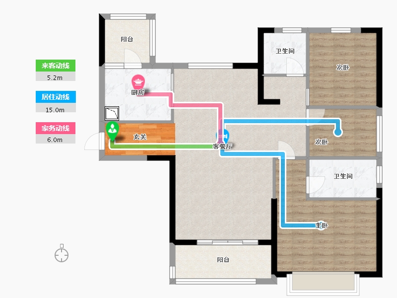 安徽省-蚌埠市-恒大悦澜湾-108.00-户型库-动静线