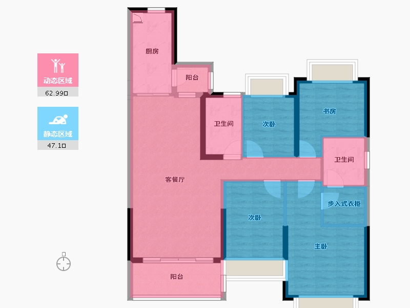 湖南省-株洲市-恒大御景天下-97.93-户型库-动静分区