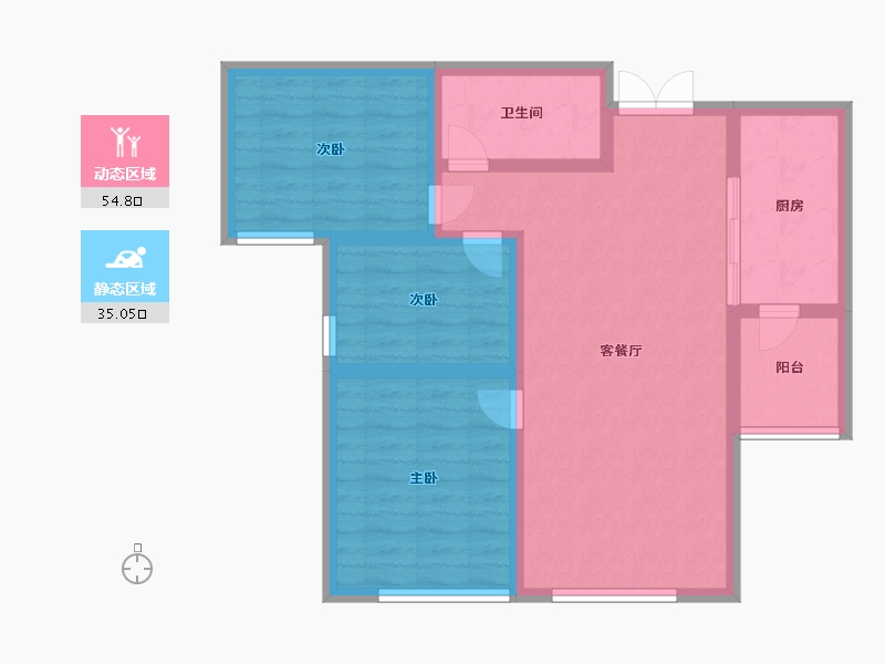 天津-天津市-全运村棣棠园-80.00-户型库-动静分区