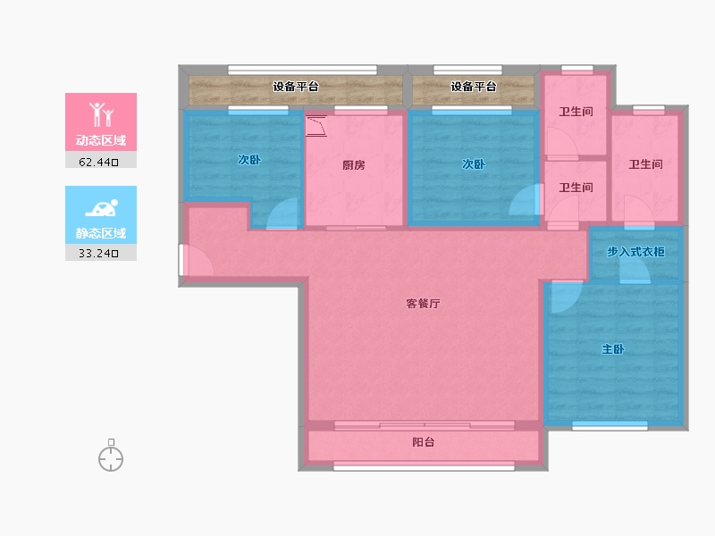 新疆维吾尔自治区-乌鲁木齐市-秦基・澜城-91.52-户型库-动静分区