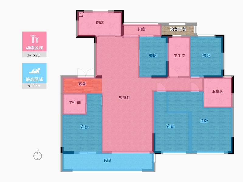 湖南省-长沙市-正荣滨江紫阙台-150.37-户型库-动静分区