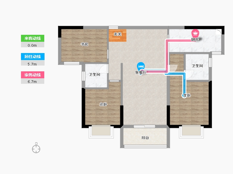 湖南省-长沙市-龙湖・春江悦茗|江寓-84.80-户型库-动静线