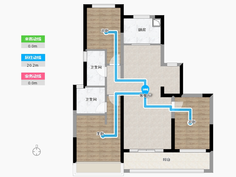 浙江省-温州市-富力中央公园二期-90.32-户型库-动静线