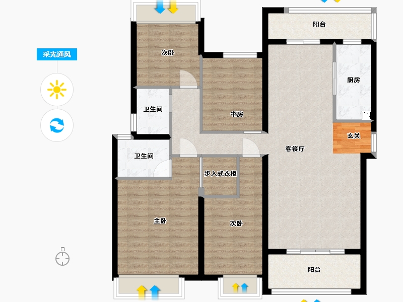 湖南省-长沙市-中交建发・松雅院-115.99-户型库-采光通风