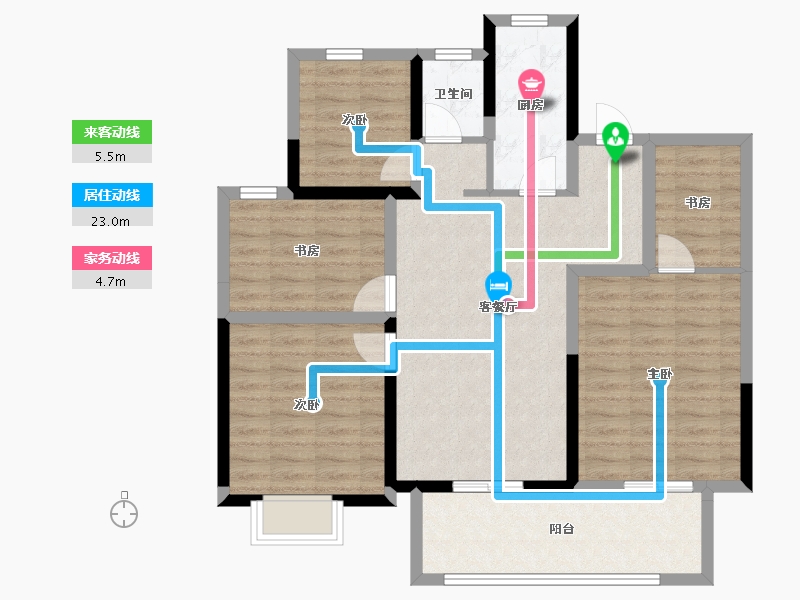 江苏省-盐城市-馥桂名居-96.67-户型库-动静线