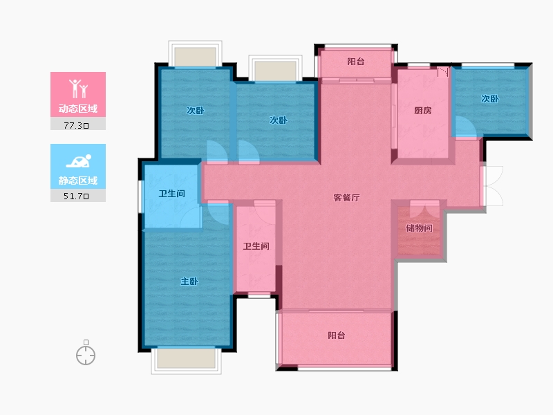 湖南省-怀化市-公园央著-114.86-户型库-动静分区