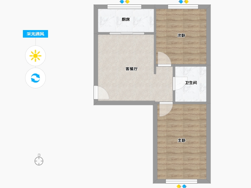 辽宁省-大连市-千山心城-46.52-户型库-采光通风