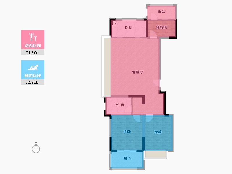 江苏省-南京市-万象天地九悦-86.99-户型库-动静分区