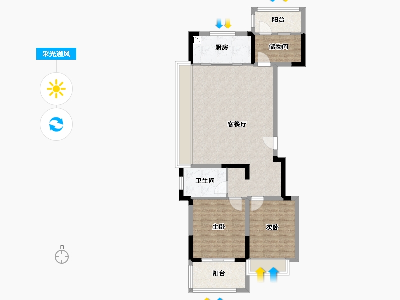 江苏省-南京市-万象天地九悦-86.99-户型库-采光通风