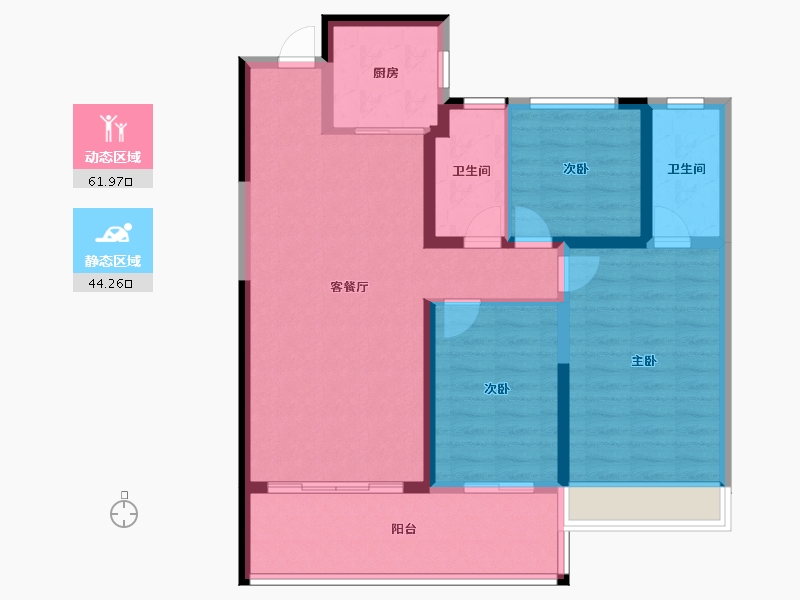 云南省-昆明市-华飞新域宸璟-95.28-户型库-动静分区