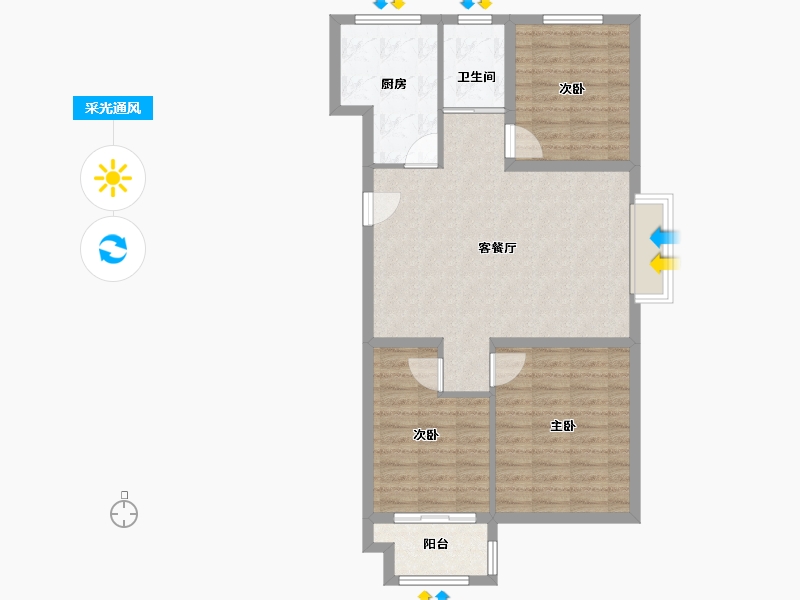 山东省-青岛市-金荷相府-83.00-户型库-采光通风