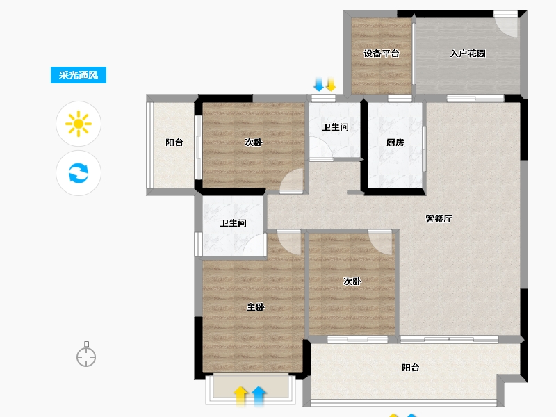 广西壮族自治区-南宁市-江南区-114.66-户型库-采光通风