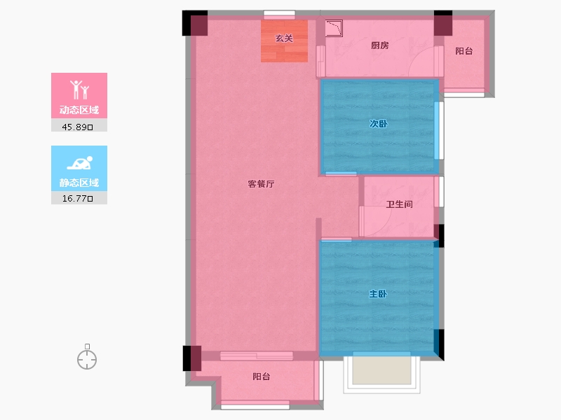 广西壮族自治区-南宁市-鑫邦华府-55.84-户型库-动静分区