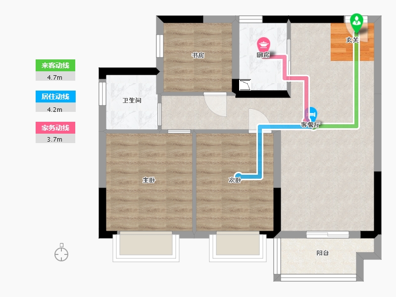 广西壮族自治区-南宁市-中梁国宾熙岸-65.05-户型库-动静线