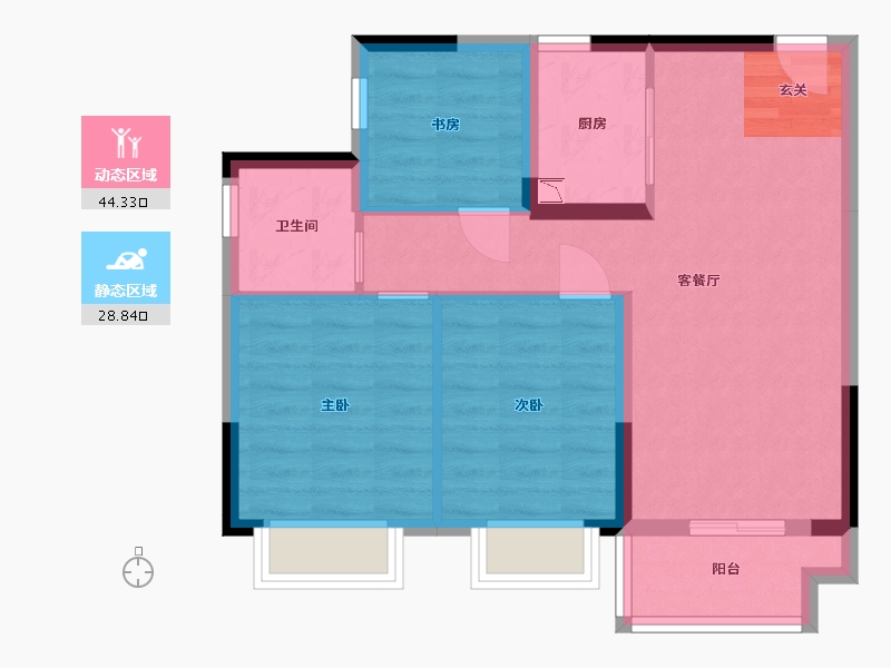 广西壮族自治区-南宁市-中梁国宾熙岸-65.05-户型库-动静分区