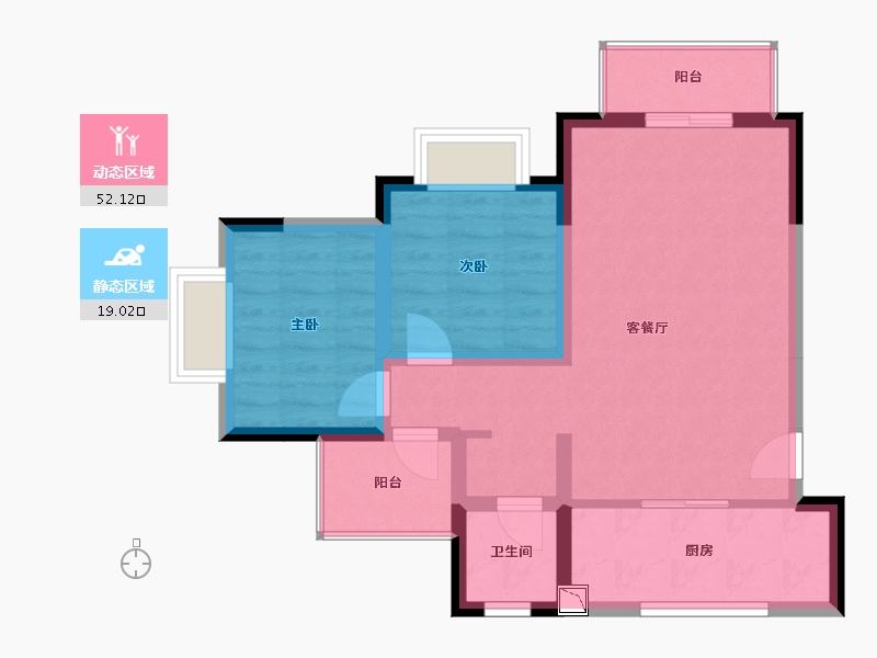 四川省-广安市-公园三号-62.95-户型库-动静分区