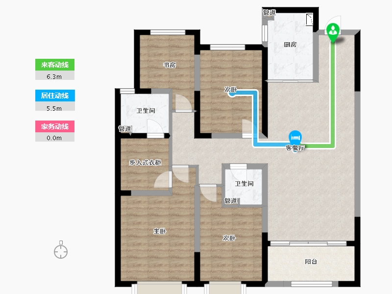 山东省-菏泽市-菏泽当代城MOMΛ-112.00-户型库-动静线