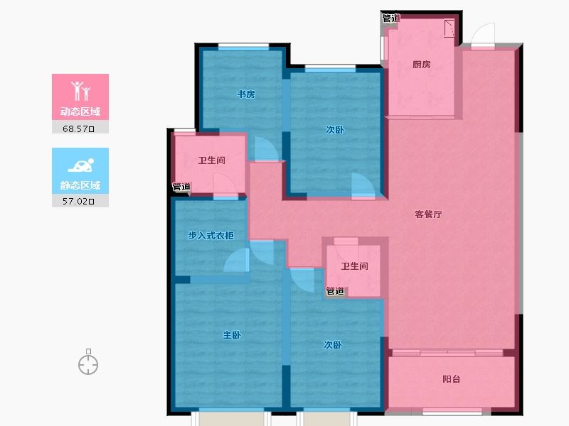 山东省-菏泽市-菏泽当代城MOMΛ-112.00-户型库-动静分区