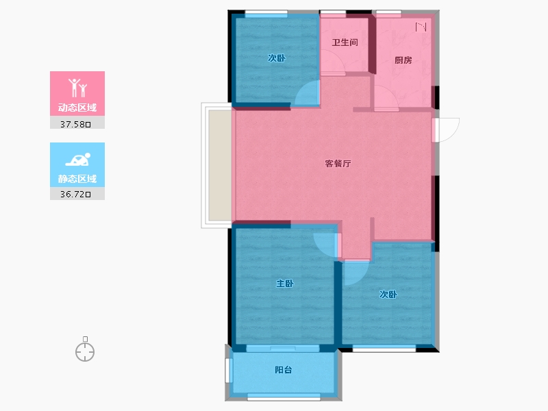 山东省-菏泽市-菏泽绿地新都汇-66.19-户型库-动静分区