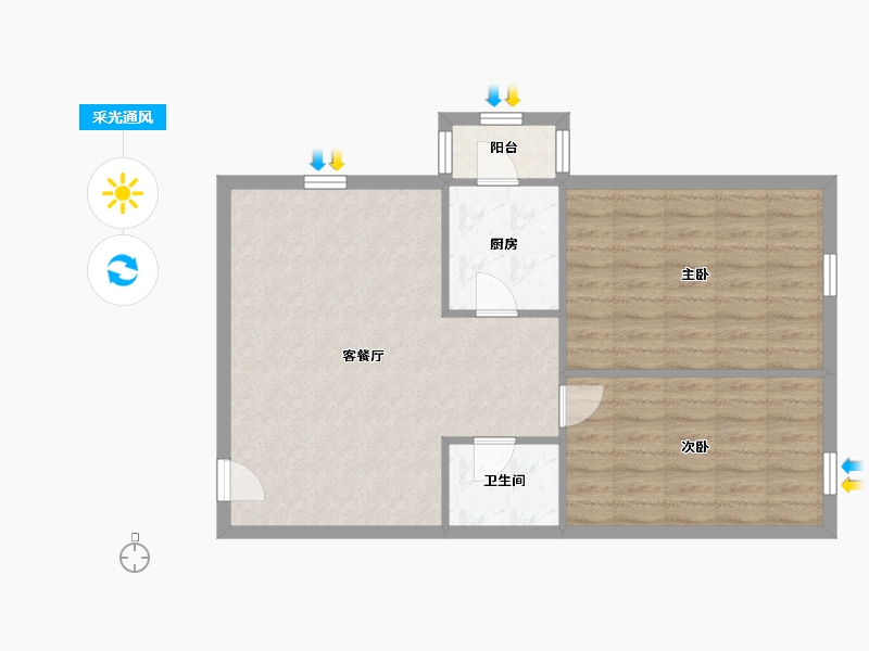 辽宁省-沈阳市-省委家属院-72.07-户型库-采光通风