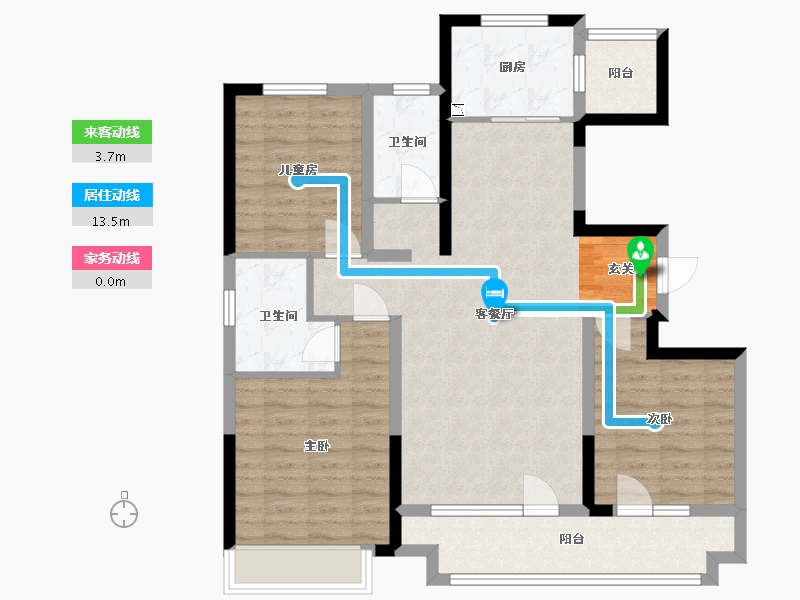 山东省-青岛市-世茂香奈公馆-94.61-户型库-动静线