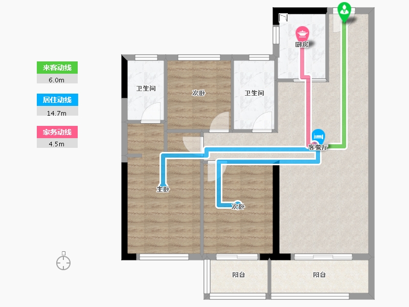 福建省-宁德市-天润紫金郡-88.69-户型库-动静线