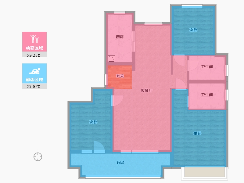 山东省-青岛市-海尔产城创白云山花园-102.40-户型库-动静分区