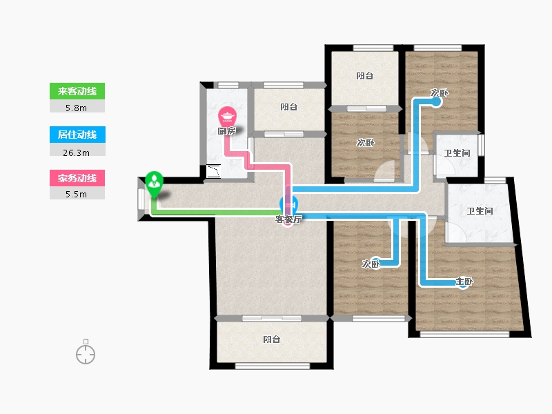 福建省-厦门市-水晶湖郡-106.66-户型库-动静线