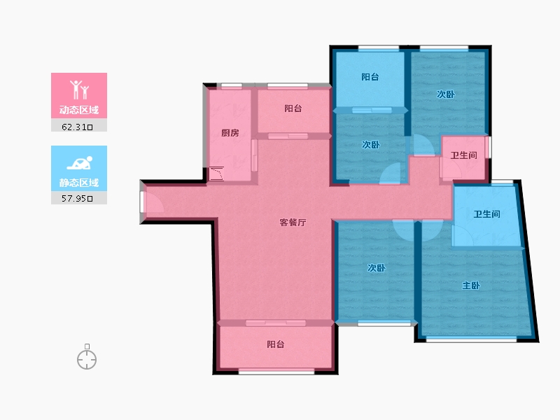 福建省-厦门市-水晶湖郡-106.66-户型库-动静分区